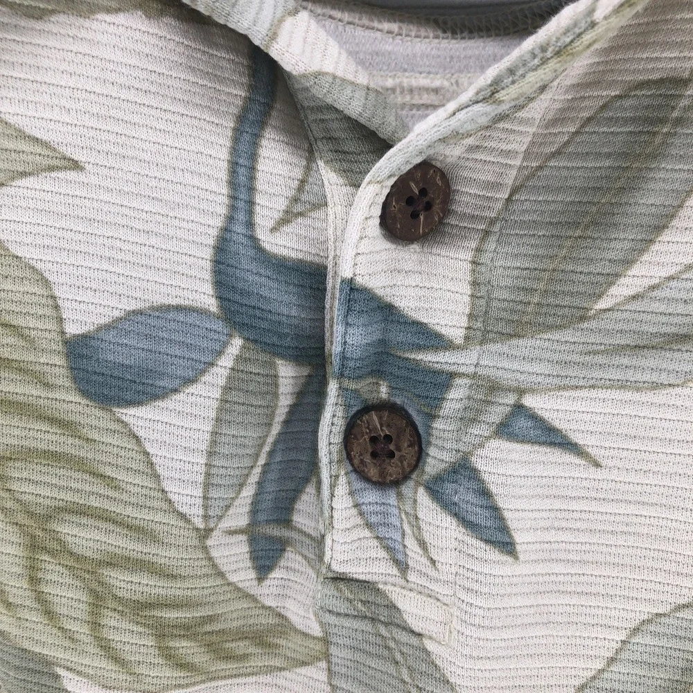 Tommy Bahama Silk Blend Polo Shirt Floral Tropical Print Resort Wear XL